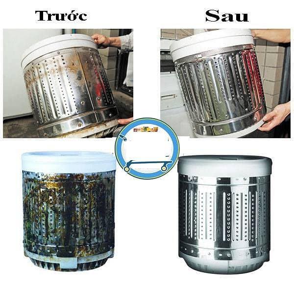 Dịch Vụ Vệ Sinh Máy Giặt Tại Nhà | Thợ An Tâm TPHCM – Uy Tín, Nhanh Gọn 2 lồng máy giặt trước và sau khi vệ sinh